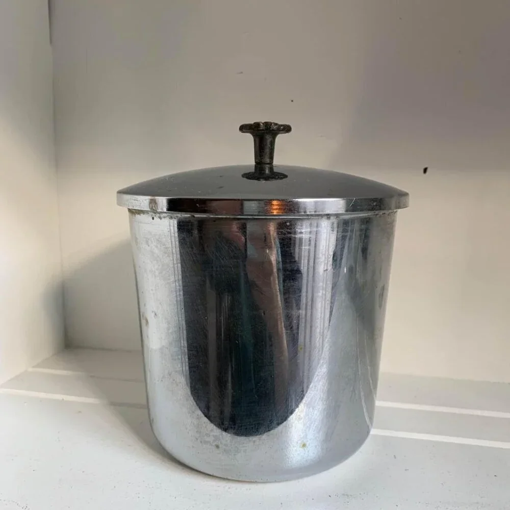Vintage Everedy Chrome Coffee Canister With Lid